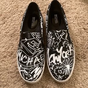 MICHAEL KORS GRAFFITI SLIP ONS